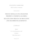 Proces odsoljavanja željeznih predmeta i mjerenja klorida