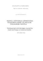 Razvoj i oštećenja uzrokovana pojavom plijesni i gljivica na povijesnom tekstilu