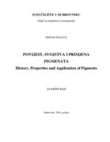 Povijest, svojstva i  primjena  pigmenata