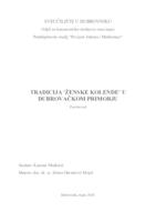 Tradicija "ženske kolende" u Dubrovačkom primorju