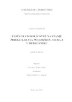 Restauratorski osvrt na stanje zbirke karata Pomorskog muzeja u Dubrovniku