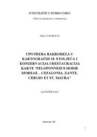 Upotreba bakroreza u kartografiji 18. stoljeća i konzervacija i restauracija karte "Peloponnesus Hodie Moreae...Cefalonia, Zante, Cergio et st. Maura"