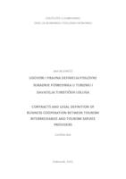 Ugovori i pravna definicja poslovne suradnje posrednika u tuirzmu i davatelja turističkih usluga