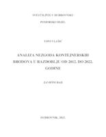 Analiza nezgoda kontejnerskih brodova u razdoblju od 2012. do 2022. godine