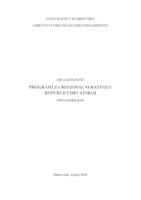 Programi za regionalni razvoj u Republici Hrvatskoj