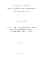 prikaz prve stranice dokumenta Uloga fiskalnih instrumenata u politici zaštite okoliša u Republici Hrvatskoj