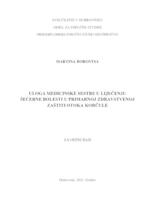 prikaz prve stranice dokumenta "Uloga medicinske sestre u liječenju šećerne bolesti u primarnoj zdravstvenoj zaštiti otoka Korčule"