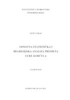 prikaz prve stranice dokumenta Osnovna statistička i regresijska analiza prometa luke Korčula