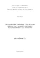 prikaz prve stranice dokumenta "Upotreba komplementarne i alternativne medicine kod pacijenata obiteljske medicine doma zdravlja Dubrovnik"