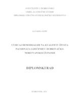 prikaz prve stranice dokumenta "Utjecaj hemodijalize na kvalitetu života pacijenata liječenih u Dubrovačko-neretvanskoj županiji"