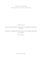 prikaz prve stranice dokumenta Kvaliteta privatnog smještaja u zaštićenoj svjetskoj cjelini
