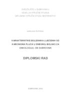 prikaz prve stranice dokumenta "Karakteristike bolesnika liječenjih od karcinoma pluća u dnevnoj bolnici za onkologiju Opće bolnice Dubrovnik"