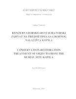 prikaz prve stranice dokumenta Konzervatorsko-restauratorski zahvat na predmetima sa grobnog nalazišta Kopila