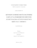 prikaz prve stranice dokumenta Konzervatorsko-restauratorski zahvat na drvenim posebrenim svijećnjacima iz župe Pomoćnice kršćana u Orebiću